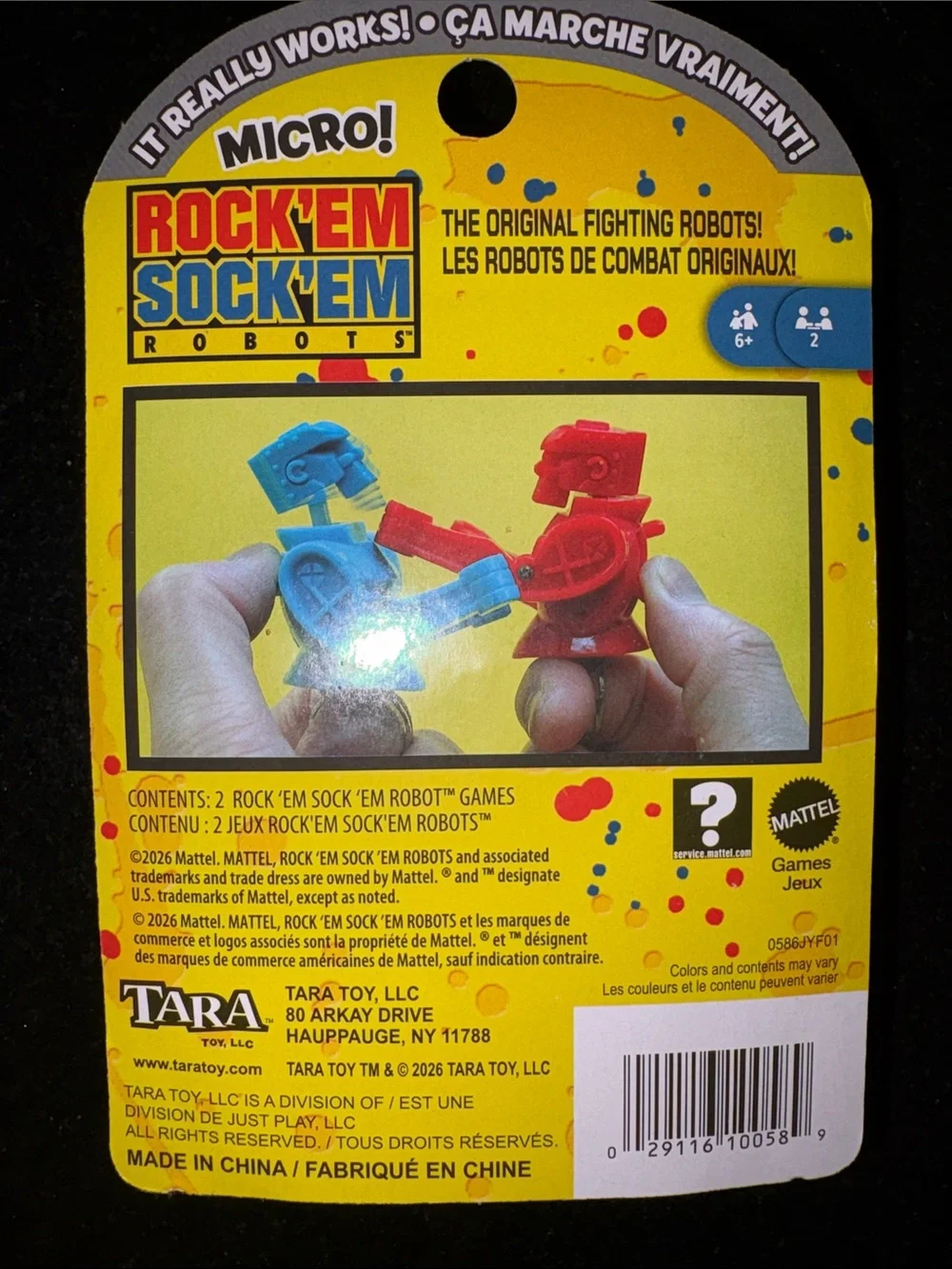Mattel Rock 'Em Sock 'Em Micro Ring Robots Blue & Red